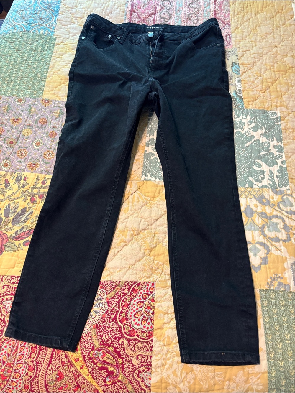 Black Straight-Leg Jeans